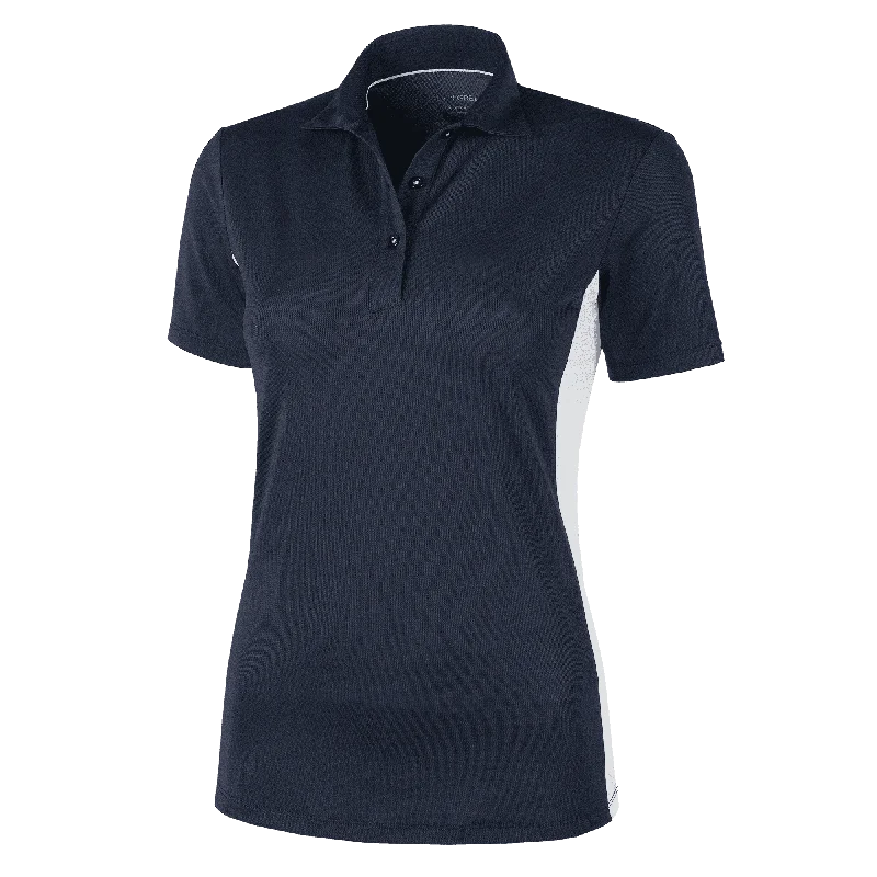 Maia - Breathable short sleeve golf shirt-- Polka Dot Checkered Tartan