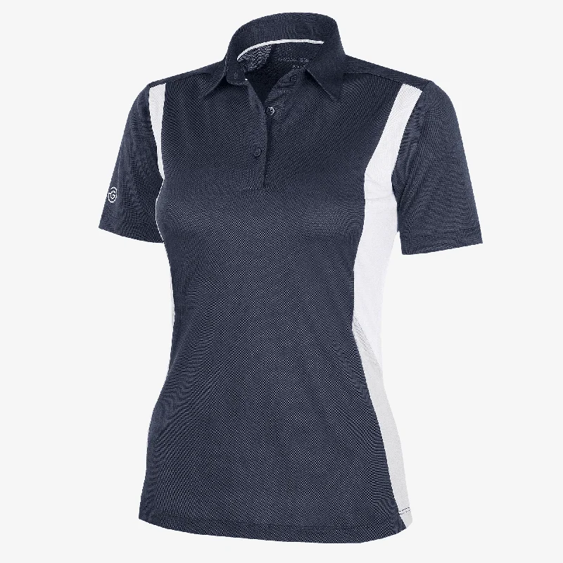 Melanie - Breathable short sleeve golf shirt-- Chenille Brocade Lace