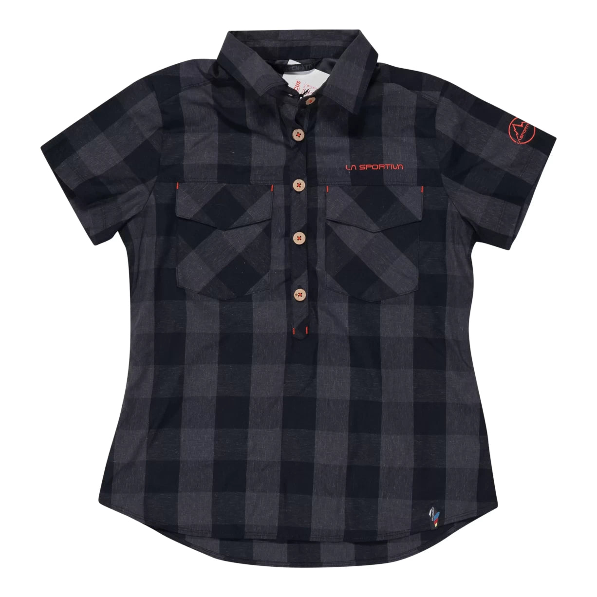 La Sportiva Nomad Short Sleeve Shirt-- Denim Fabric Leather Fabric Suede Fabric