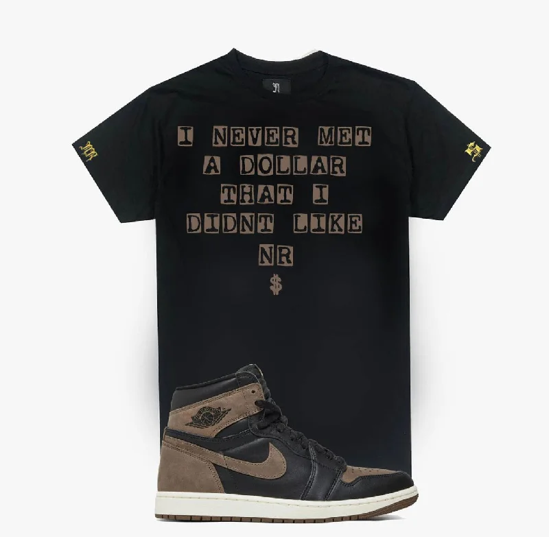 November reine (black never met a dollar t-shirt)-- Striped Floral Plaid