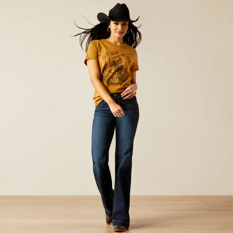 Ladies Ariat Stay Gold T-Shirt - 10054035-- Faux Fur Fabric Real Fur Fabric Shearling Fabric Ladies Ariat Stay Gold T-Shirt - 10054035-- Faux Fur Fabric Real Fur Fabric Shearling Fabric