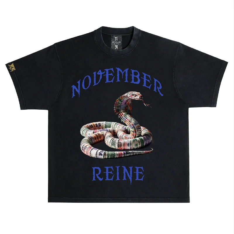 November reine (Black / Blue t-shirt)-- Iron Safe Non-Iron Wrinkle Free