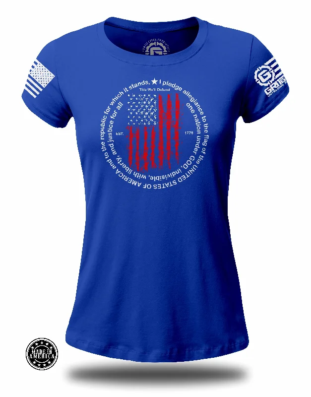 I Pledge Allegiance Ladies Slim Cut T-shirt-- Rayon Fabric Velvet Fabric Corduroy Fabric