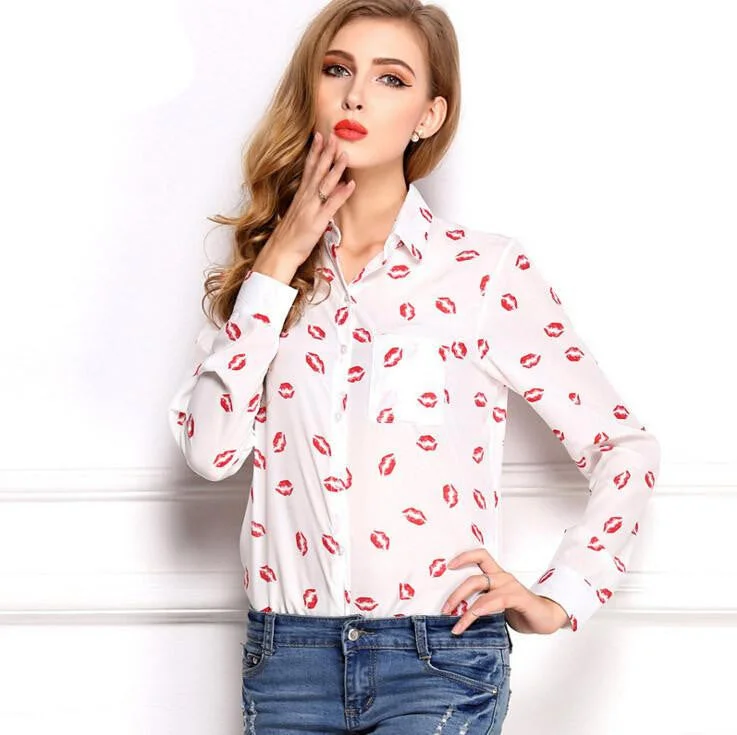 white Red lip