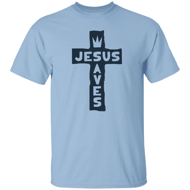 Unisex T-Shirt | Jesus Saves-- Print Jacquard Patchwork