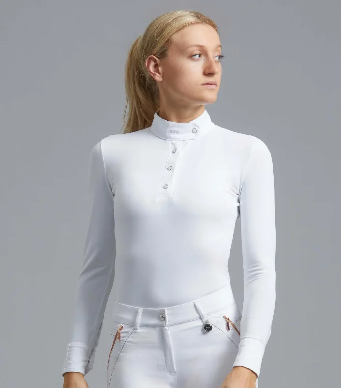 PEI Rossini Lycra Show Shirt (White) -- Basic T-Shirt Crew Neck Short Sleeve