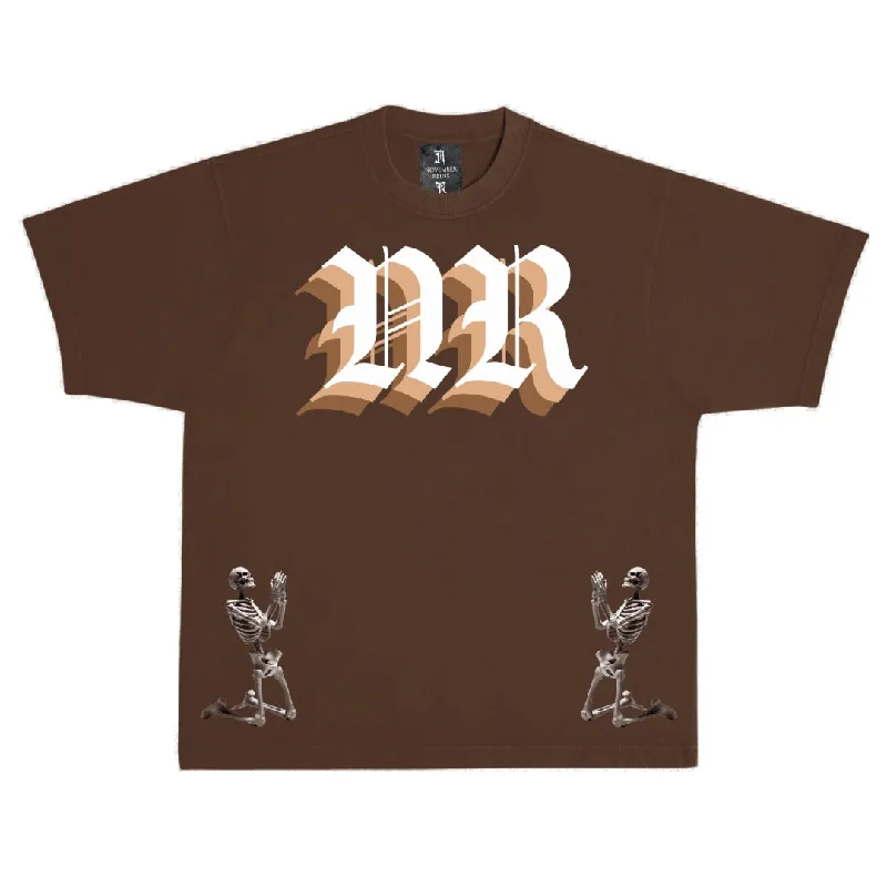 November reine (Brown/Beige "Pray for me" t-shirt)-- Layered Multi-layer Single Layer