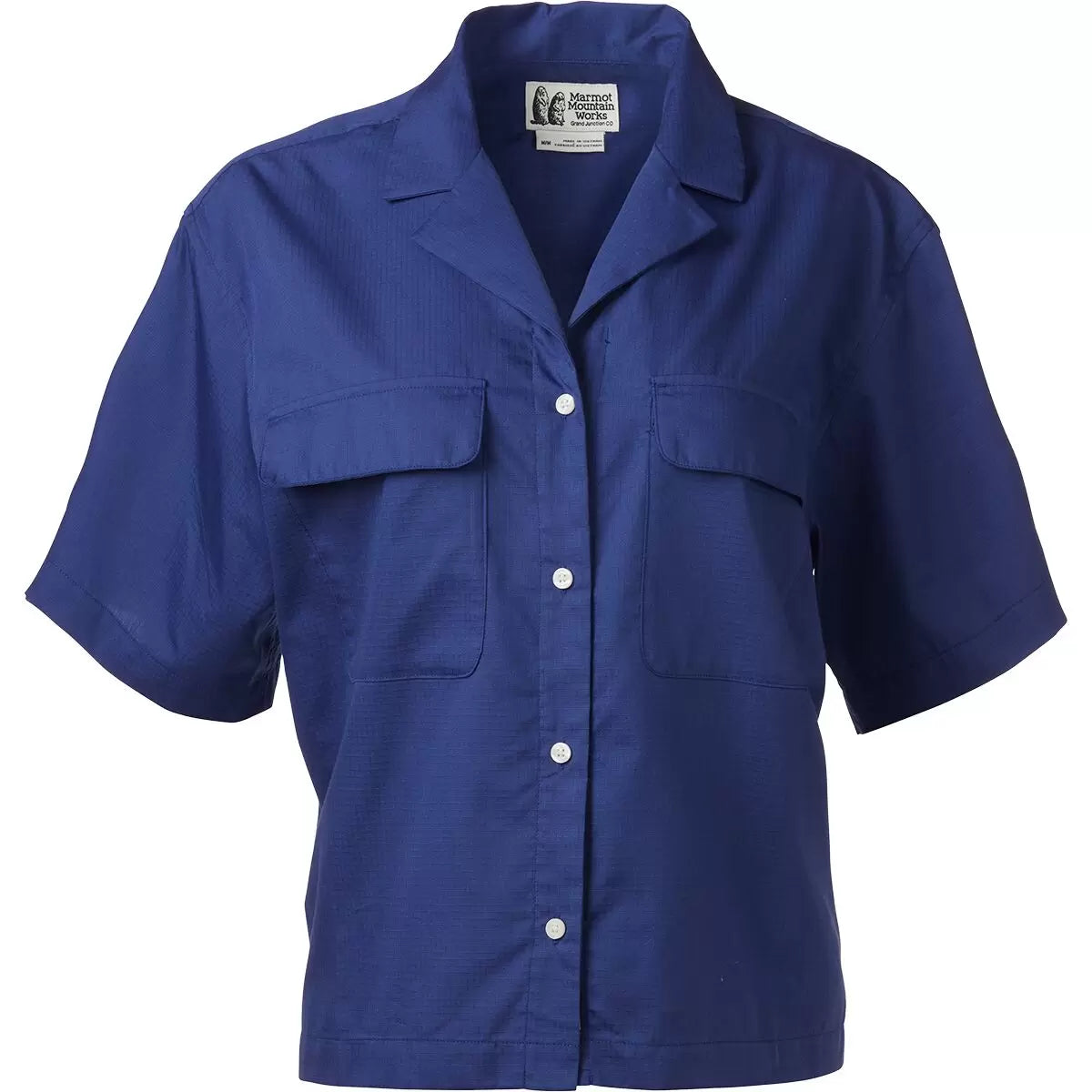 Marmot Muir Camp Collar SS Shirt-- Denim Fabric Leather Fabric Suede Fabric