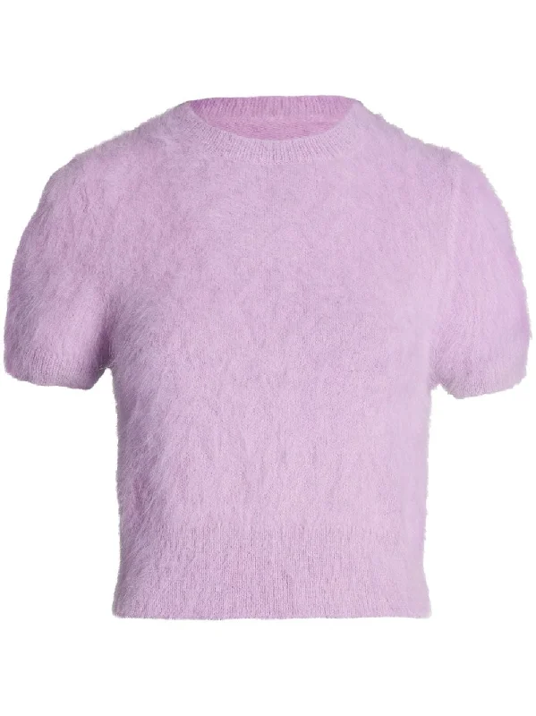Maison Margiela Women's T-Shirts And Polos Lilac-- Houndstooth Herringbone Solid
