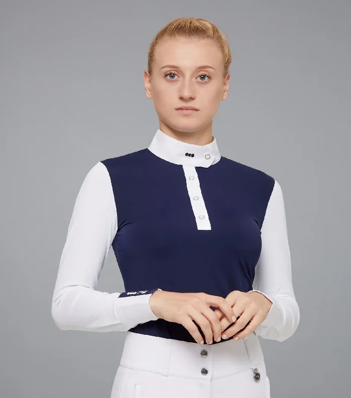 PEI Rossini Lycra Show Shirt (Navy)-- Print Jacquard Patchwork