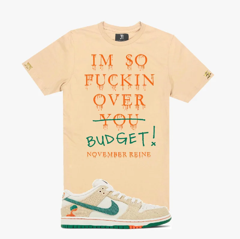 November Reine (Tan / Orange "Budget" T-Shirt)-- Cotton Fabric Linen Fabric Terry Fabric November Reine (Tan / Orange "Budget" T-Shirt)-- Cotton Fabric Linen Fabric Terry Fabric