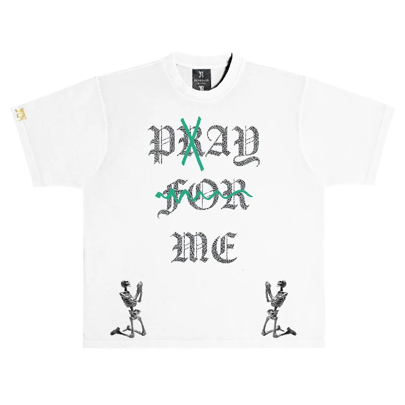 November reine (White/Grey "Pray For me" t-shirt)-- Fleece Nylon Spandex