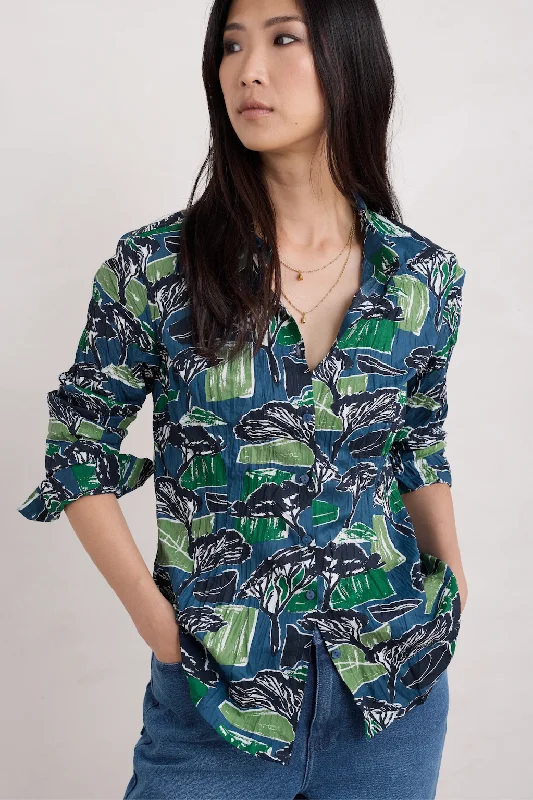 Seasalt Larissa Shirt in Sketchbook Trees Sea Cave-- Fleece Nylon Spandex
