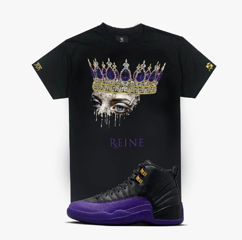 November reine (black queen t-shirt)-- Notch Collar Peter Pan Collar Cowl Neck