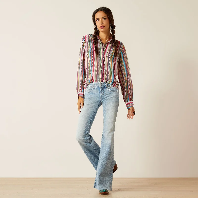 Ladies Ariat Naran Serape Long Sleeve Shirt - 10051490-- Zippered Buttoned Snapped