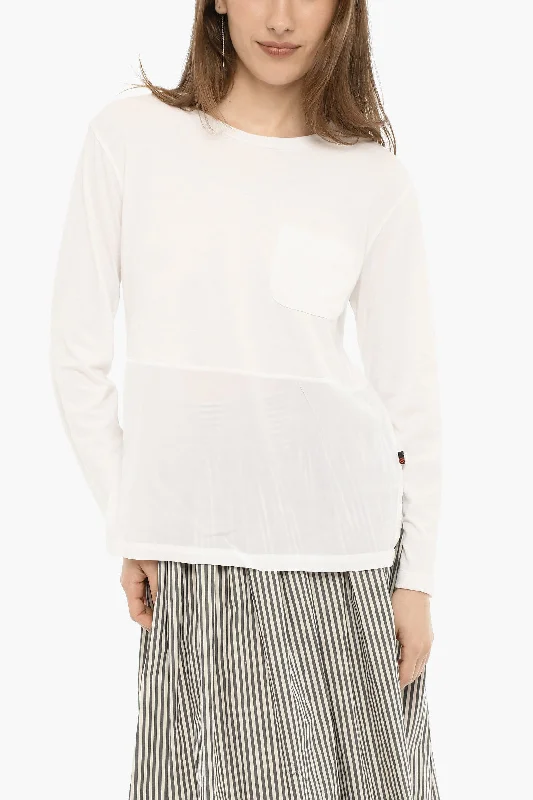Woolrich Crew-Neck T-shirt with Breast Pocket with Side Split-- Fleece Nylon Spandex Woolrich Crew-Neck T-shirt with Breast Pocket with Side Split-- Fleece Nylon Spandex