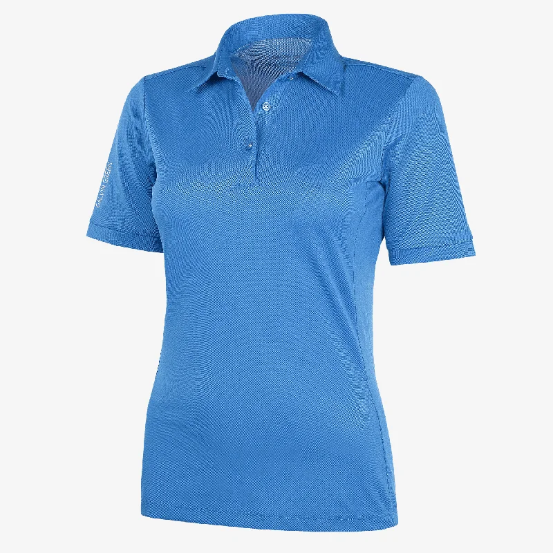 Melody - Breathable short sleeve golf shirt-- Collared T-Shirt Boat Neck A-Line