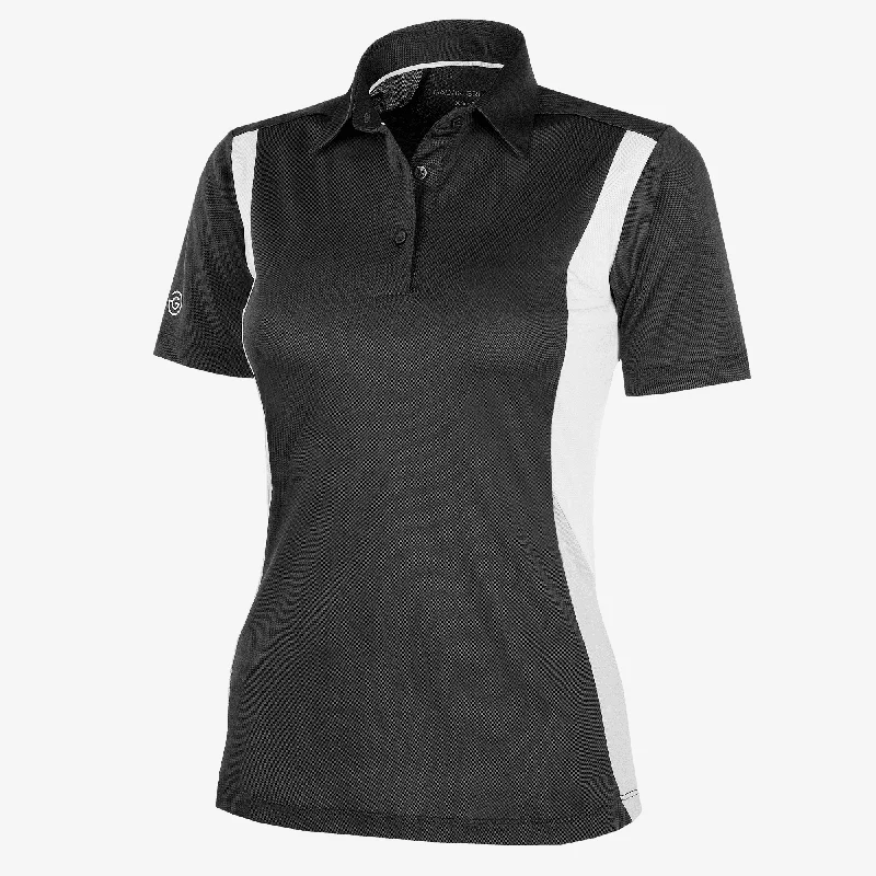 Melanie - Breathable short sleeve golf shirt-- Polka Dot Checkered Tartan