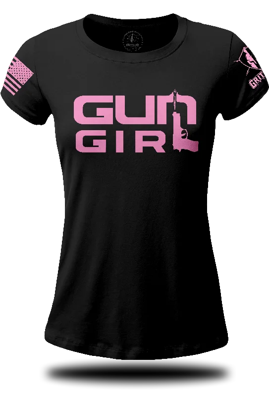 Gun Girl Women's - T-shirt-- Cotton Fabric Linen Fabric Terry Fabric