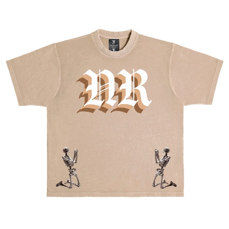 November reine (Beige/Brown "Pray for me" t-shirt)-- Casual Formal Business