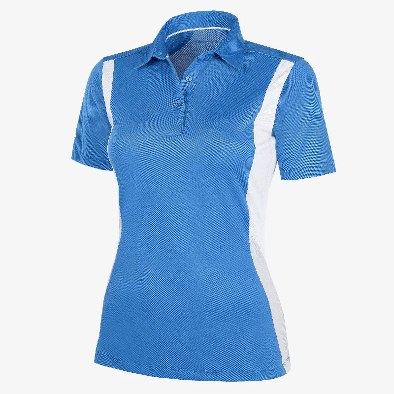 Melanie - Breathable short sleeve golf shirt-- Silk Blend Satin Velvet