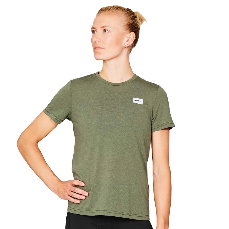 Women's Clean Motion T-Shirt - Green-- Hooded Caped Shawl Collar