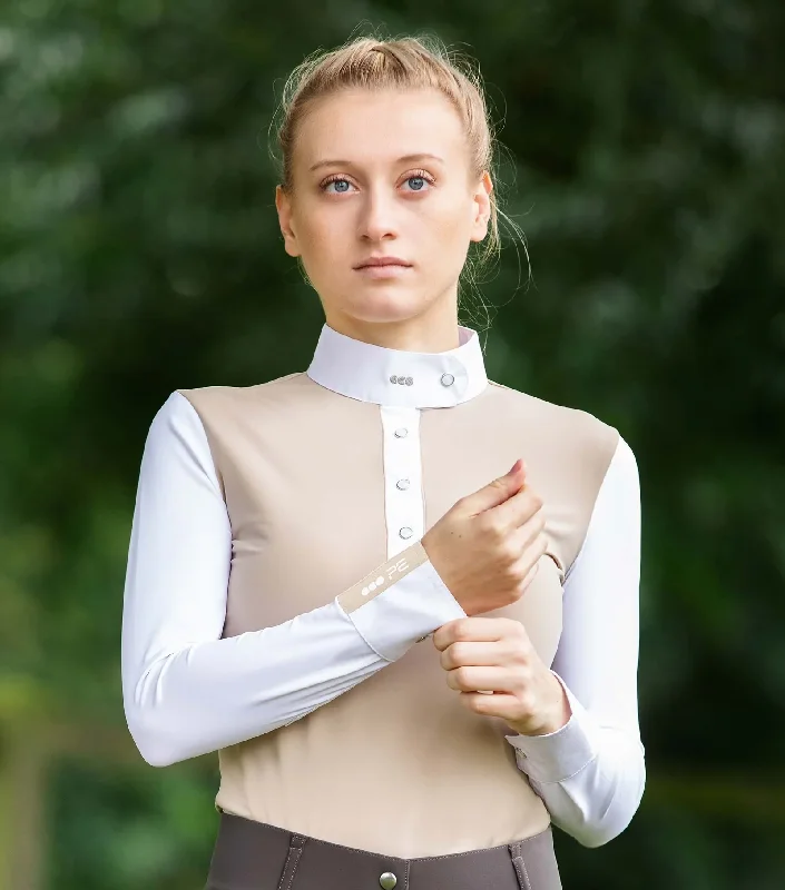 PEI Rossini Lycra Show Shirt (Beige)-- Lace Blend Ribbed Blend Corduroy Blend