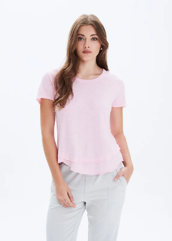 AVA MOCK LAYER T-SHIRT-- Handmade Hand-knitted Hand-woven