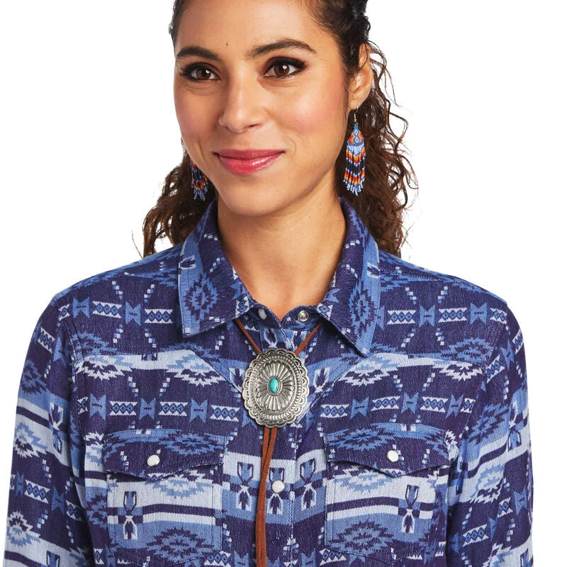 Ladies Ariat REAL Oceanic Shirt - 10040707-- Sequined Glittery Shiny