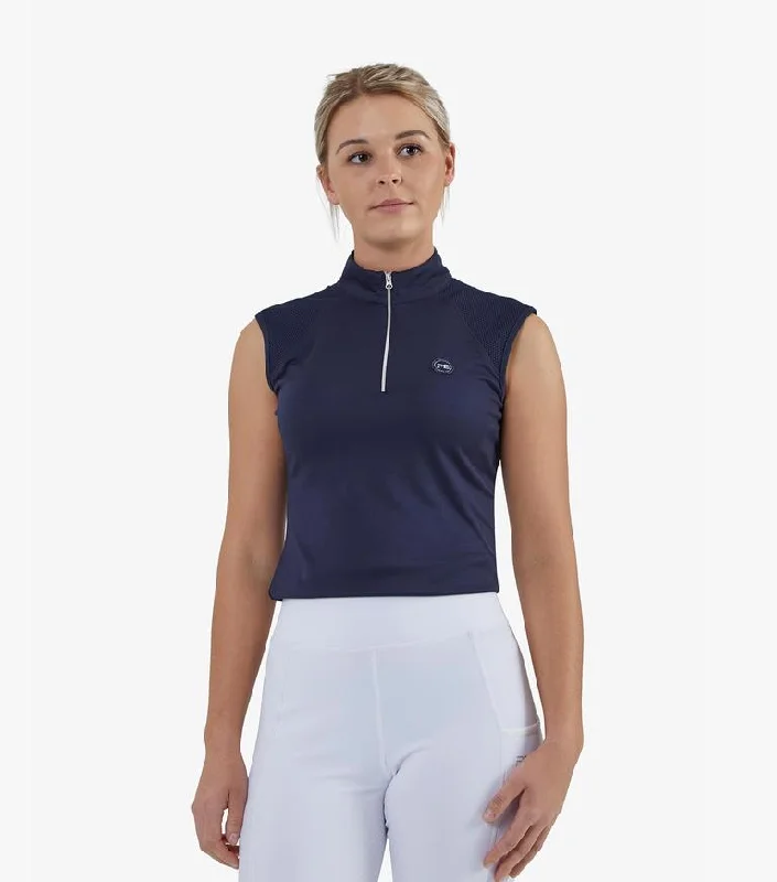 PEI Derina Sleeveless Ladies Riding Shirt - Navy-- Front Pockets Side Pockets Patch Pockets PEI Derina Sleeveless Ladies Riding Shirt - Navy-- Front Pockets Side Pockets Patch Pockets