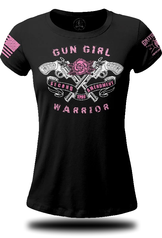 Gun Girl Warrior T-shirt-- Wool Fabric Cashmere Fabric Tweed Fabric