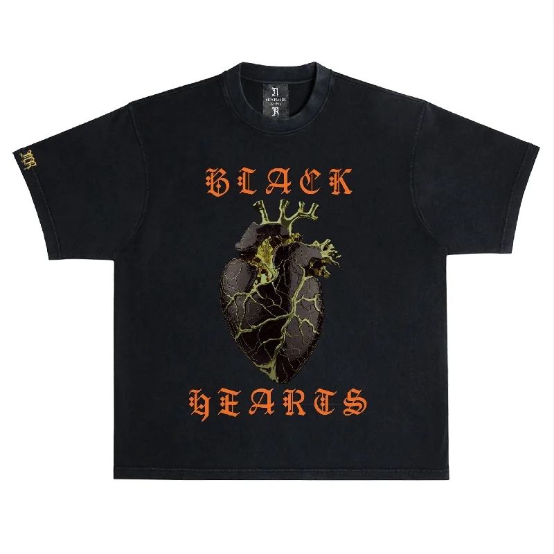 November reine (Black/Orange “Black heart t-shirt)-- Cozy Warm Stylish