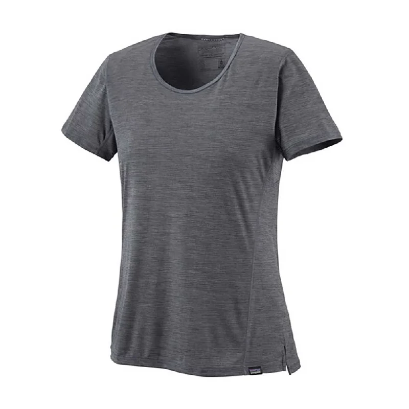 Women's Capilene®Cool Lightweight Shirt - Smolder Blue-- Notch Collar Peter Pan Collar Cowl Neck