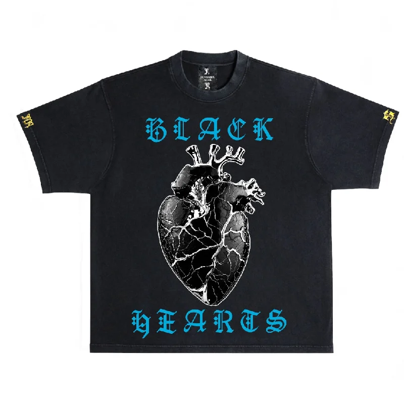 November reine (Black/blue “Black heart t-shirt)-- Fashionable Trendy Casual