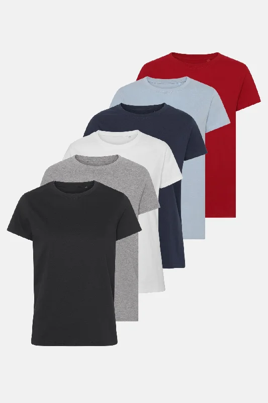 Basic T-shirts - Pakketilbud - Dame 6 stk. (OISTER+)-- Terry Blend Velvet Blend Canvas Blend Basic T-shirts - Pakketilbud - Dame 6 stk. (OISTER+)-- Terry Blend Velvet Blend Canvas Blend