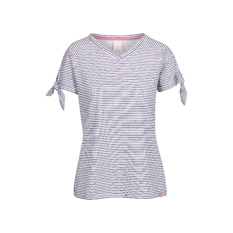 Fernie Womens T-Shirt in Navy Stripe-- Mesh Canvas Denim