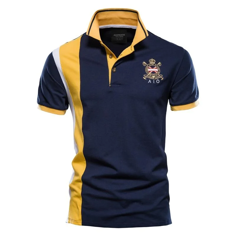 Badge Embroidery Polo Shirt-- Layered Multi-layer Single Layer