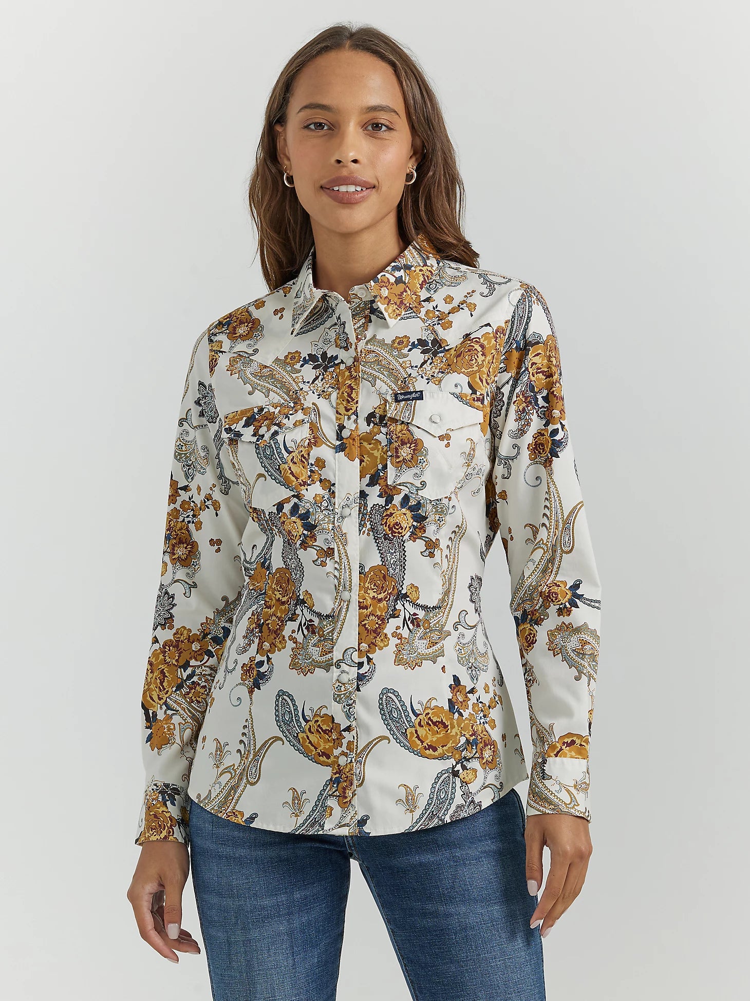 Ladies Wrangler All Occasion Western Floral Snap Shirt - 112353153-- Hooded Caped Shawl Collar Ladies Wrangler All Occasion Western Floral Snap Shirt - 112353153-- Hooded Caped Shawl Collar