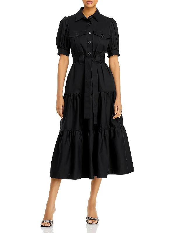 Buffy Womens Cotton Knee-Length Fit & Flare Dress Tunics Custom made