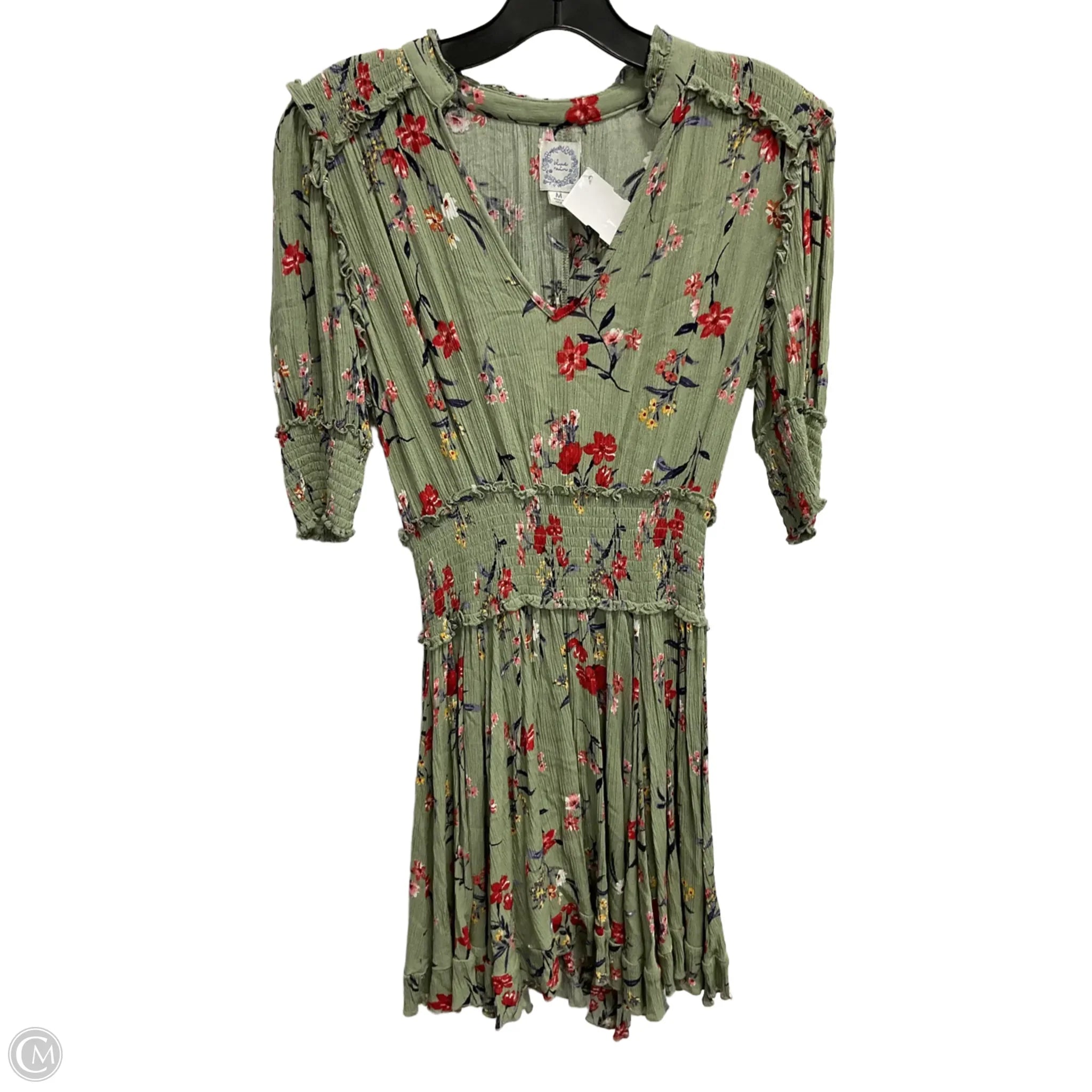 Dress Casual Short By Blue Rain In Green & Orange, Size: M Tunics Office stylish