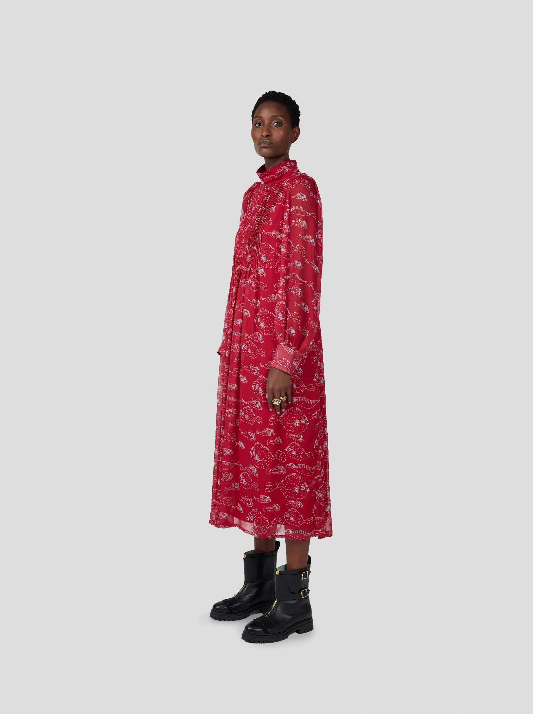 AUSTIN DRESS IN FISH TANK CHIFFON PRINT Tunics Hiking breathable