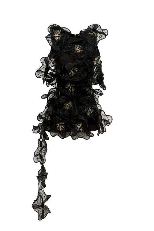 ZENE MINI DRESS IN BLACK Stylish Puff Sleeve Mini Dress