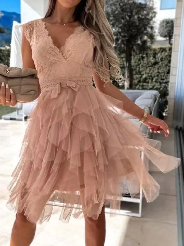 White Cotton Mini Dress Comfortable Wrap Mini Dress