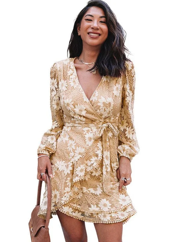 Scalloped Lace Mini Dress Cozy Jersey Mini Dress