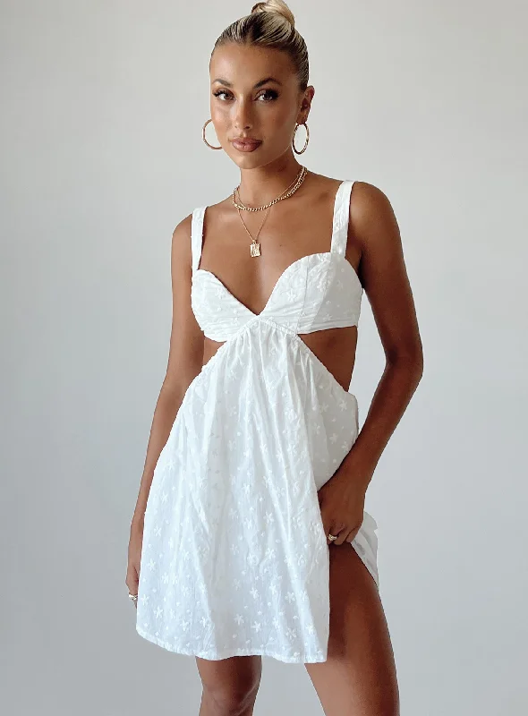 Khalia Mini Dress White Tunics Modern contemporary