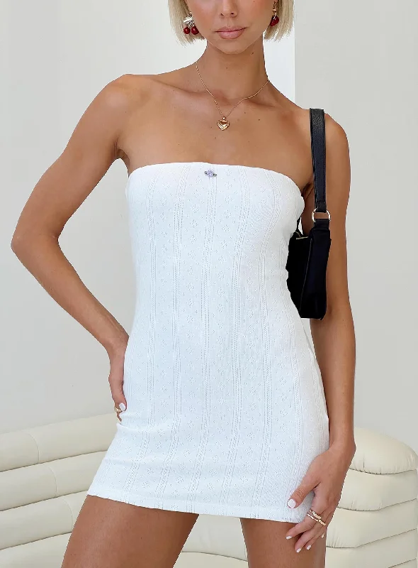 Edwina Tube Mini Dress White Tunics Formal black