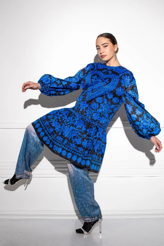Luva Kalotaszeg Blue dress Tunics Designer luxury
