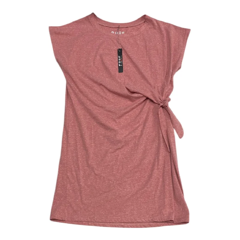 Dress Casual Midi By Poof In Pink, Size:M Tunics Satin smooth