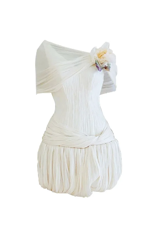 FALLING PETALS MINI DRESS Stylish Ruffle Mini Dress