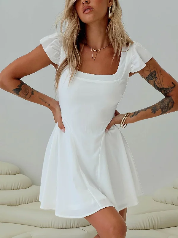 Aquaria Mini Dress White Turtleneck Warm Winter